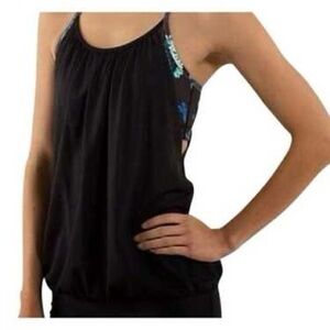 Lululemon No Limits Tank Top Black and Floral Size 4